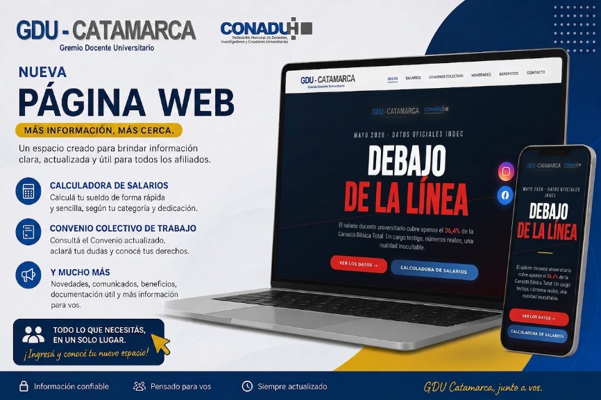 Salario docente vs línea de pobreza · CONADU HISTÓRICA · GDU Catamarca